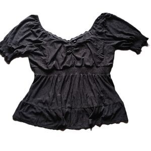 Torrid Women's Size 4 (4X) Black Eyelet Top -NWT